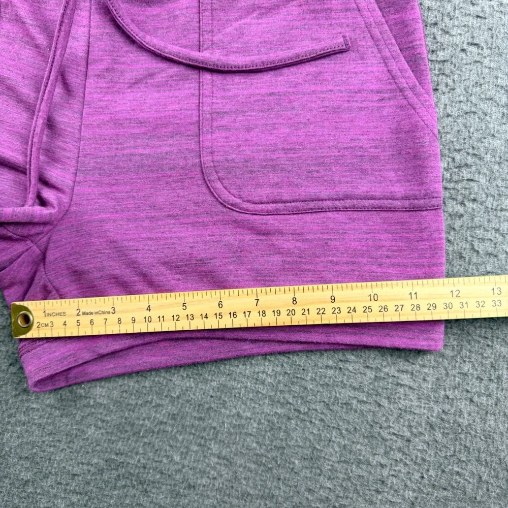 32 Degrees Cool Ladies Fleece Short Heather Purple Women's S Drawstring Pockets